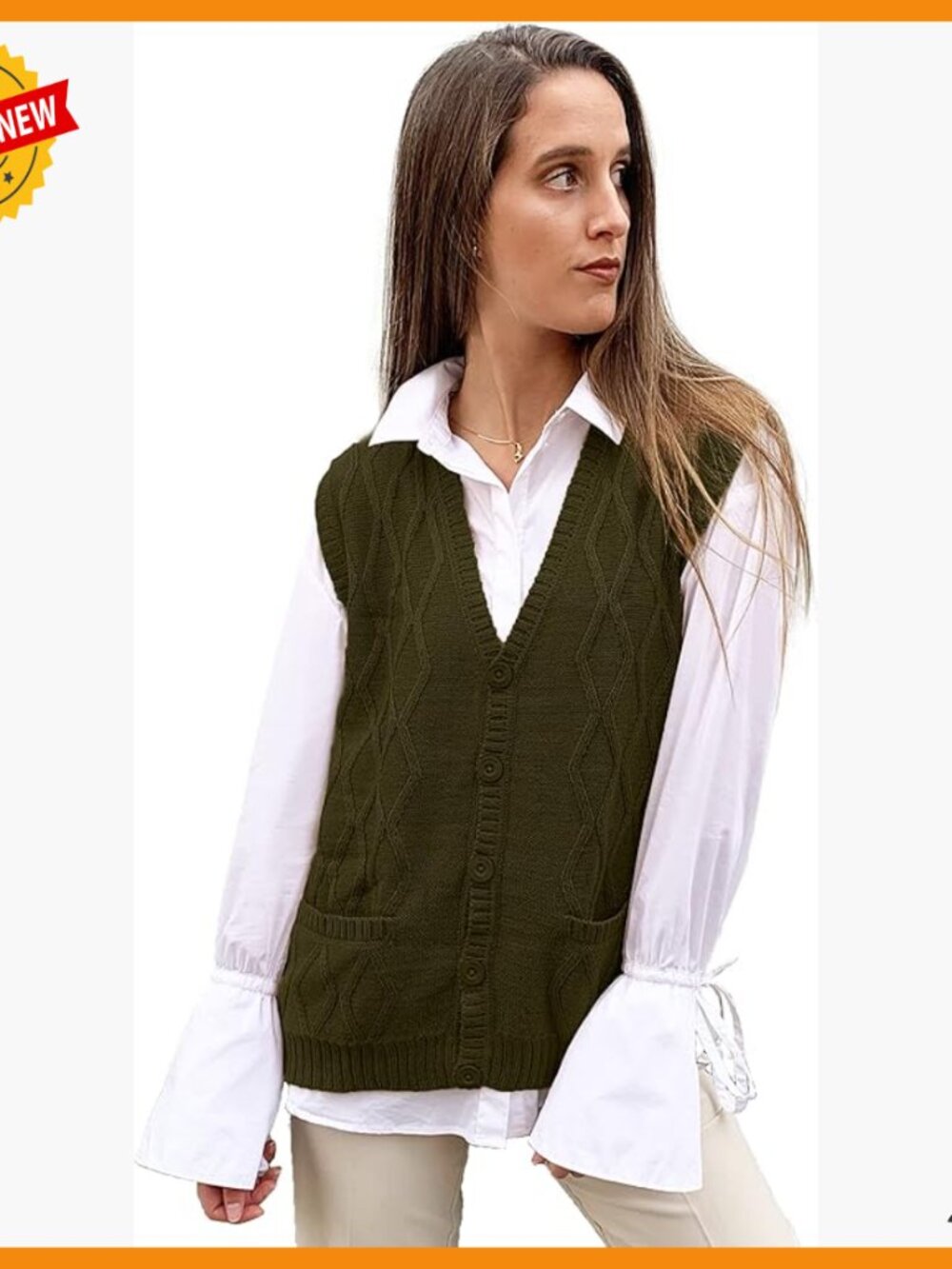 Alpaca Wool Argyle V-Neck Cardigan Vest Relaxed Fit S-4XL